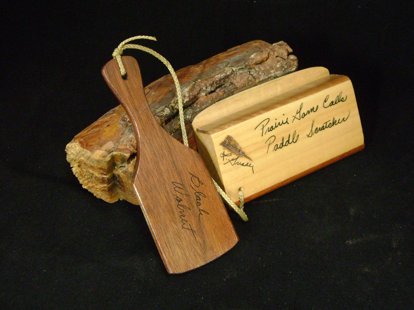 Yellow Poplar with Black Walnut Paddle Scratch Box Call