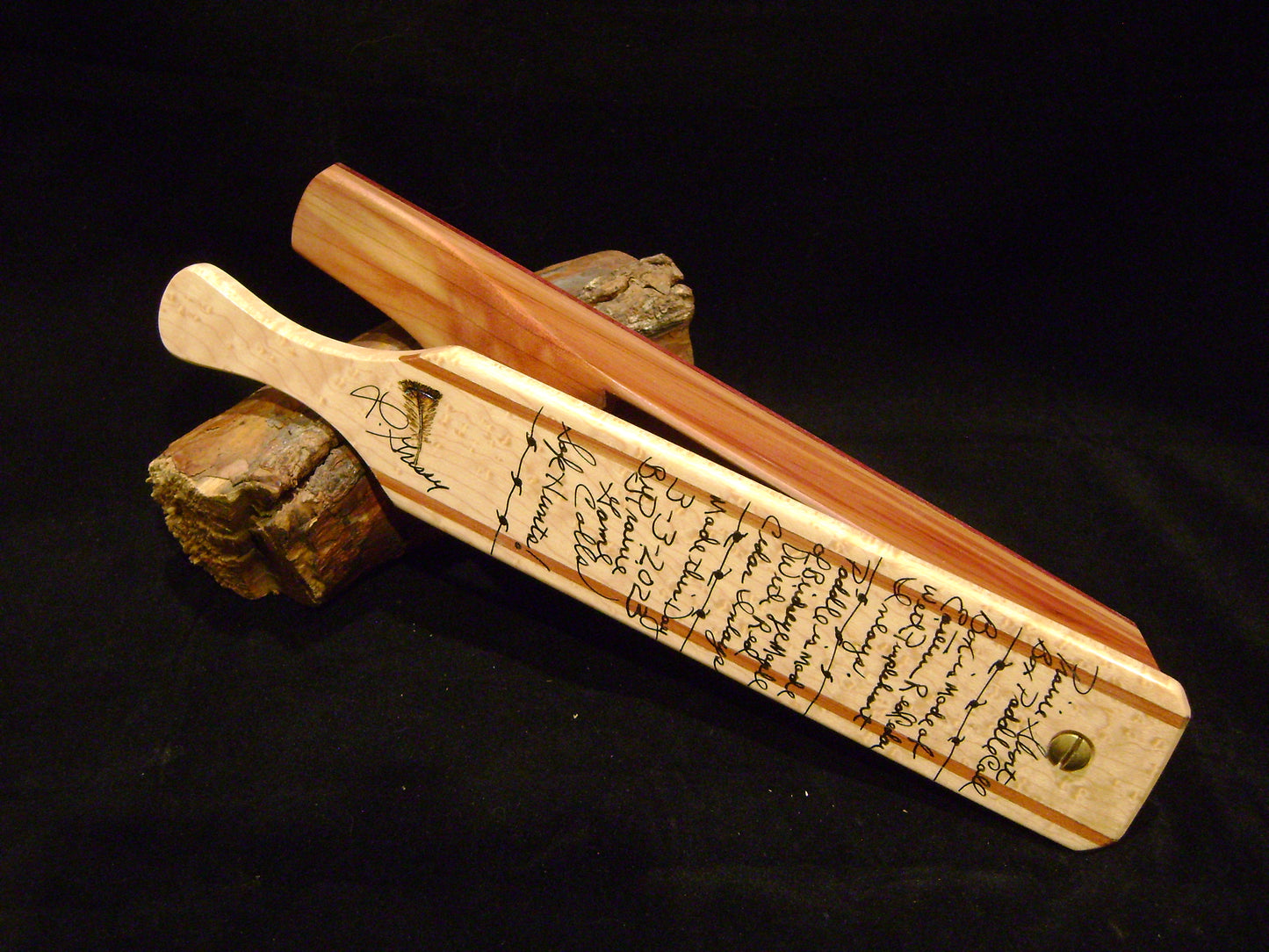 Red Cedar and Birdseye Maple Short Box Paddle Call