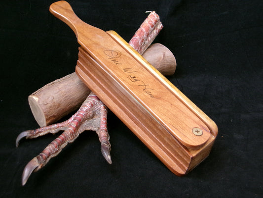 Wild Cherry/Golden Amboyna Burl One Way Hen Box