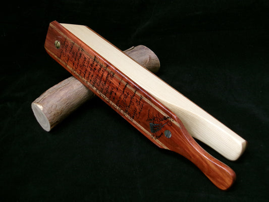 Port Orford Cedar and Redheart Short Box Paddle Call