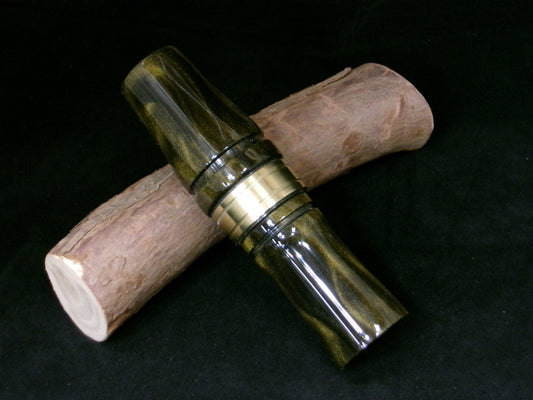 Black & Gold Pearl Acrylic Short Reed Canada Goose Call