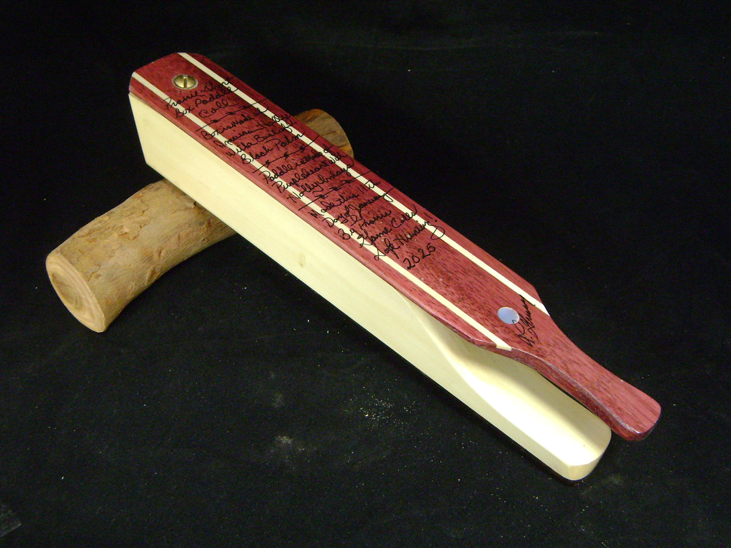American Holly and Purpleheart Short Box Paddle Call