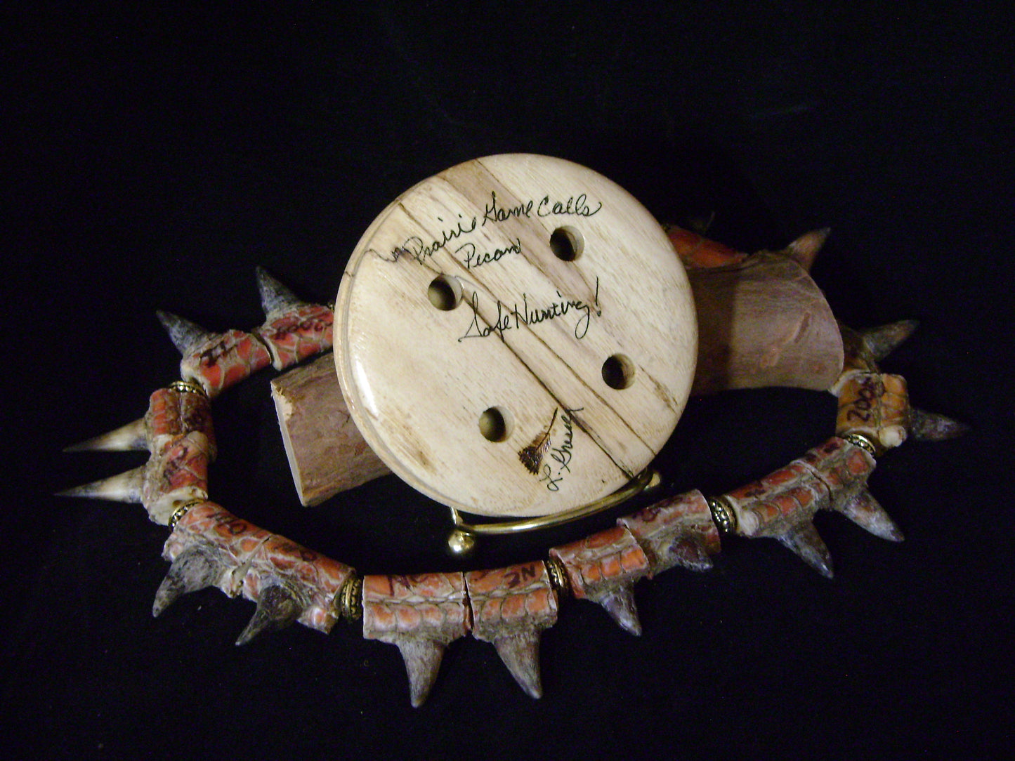 3.0" Spaulted Pecan Wood Brass Call