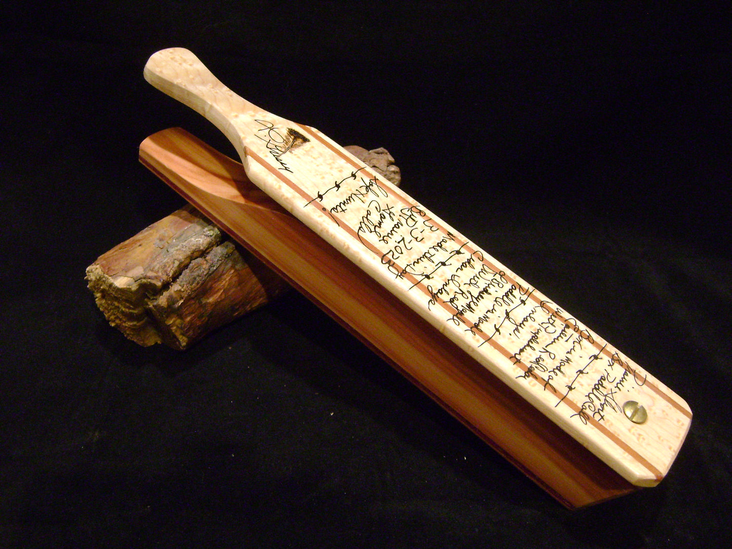 Red Cedar and Birdseye Maple Short Box Paddle Call