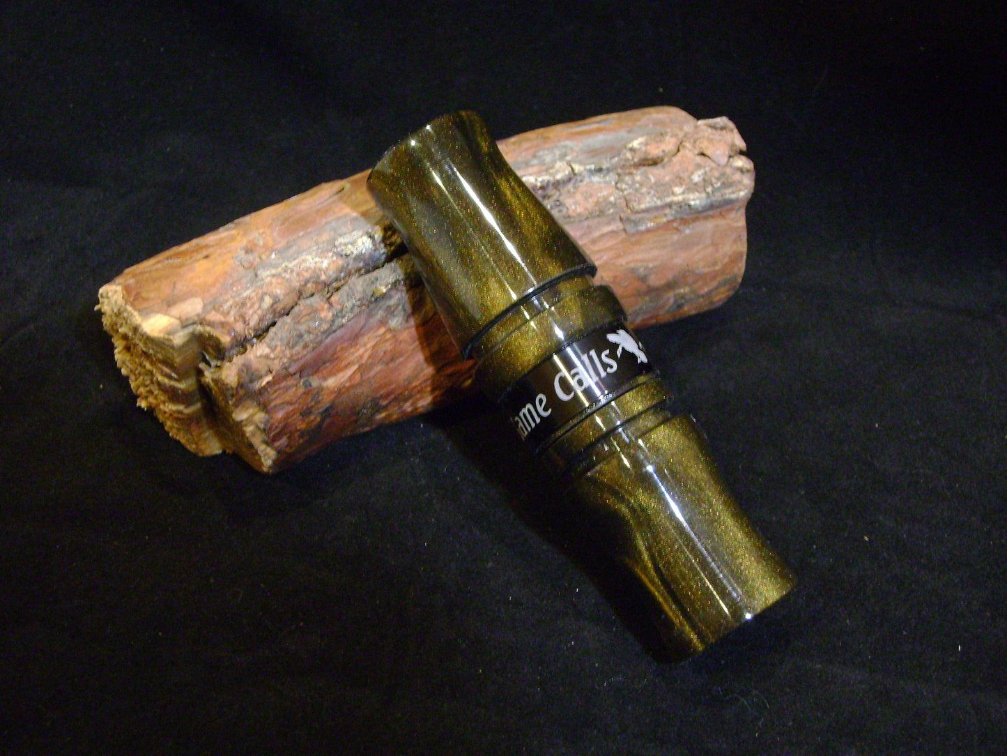 Black & Gold Pearl Acrylic Short Reed Canada Goose Call